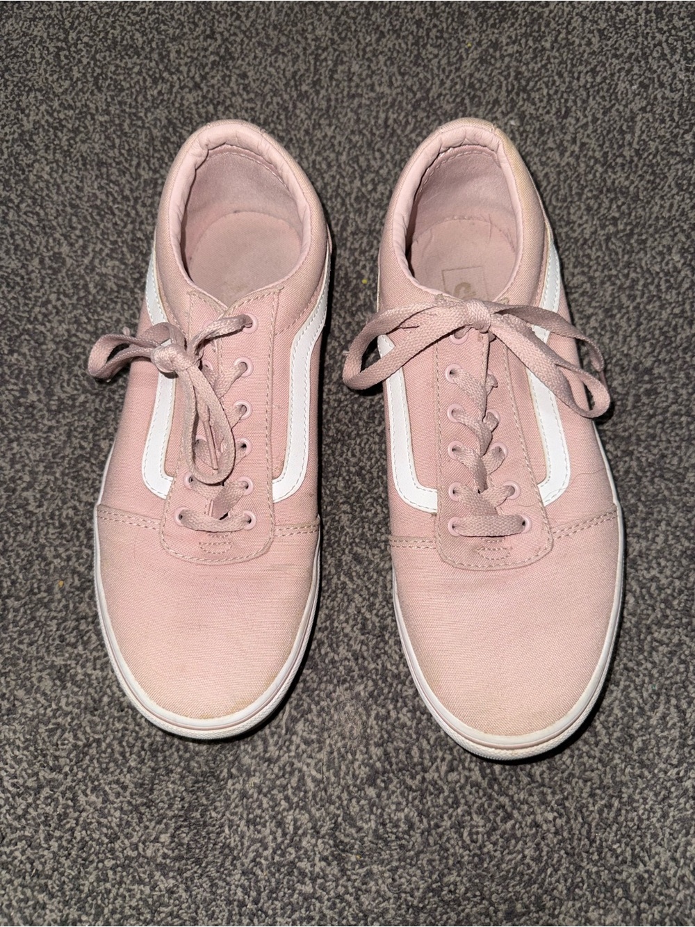 Vans Ward Women’s 8 Pink White Canvas Low Top Sneakers Shoes US 6